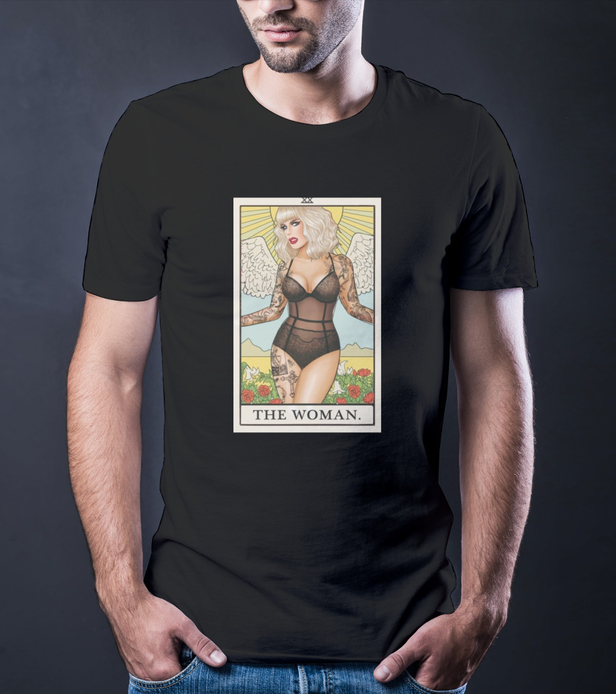 The Woman Tarot Card Katya Tattoo Angel Rose Sunburst T-Shirt