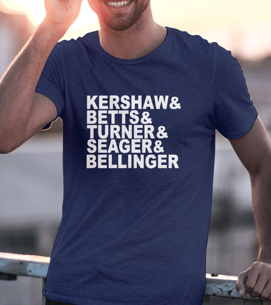Kershaw Betts Turner Seager Bellinger Dodgers Fab Five T-Shirt
