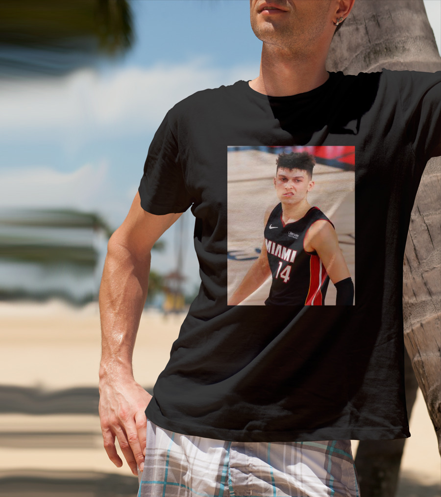Miami 14 Tyler Herro Snarl Basketball Moment T-Shirt