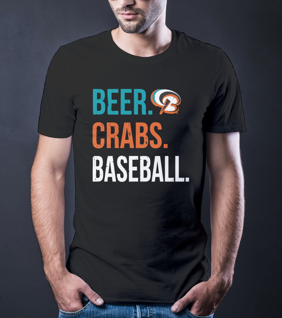 Beer Crabs Baseball Baltimore Orioles Logo Letter B T-Shirt