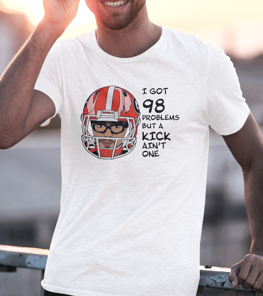 I Got 98 Problems But A Kick Ain't One Rodrigo Blankenship Football Helmet T-Shirt