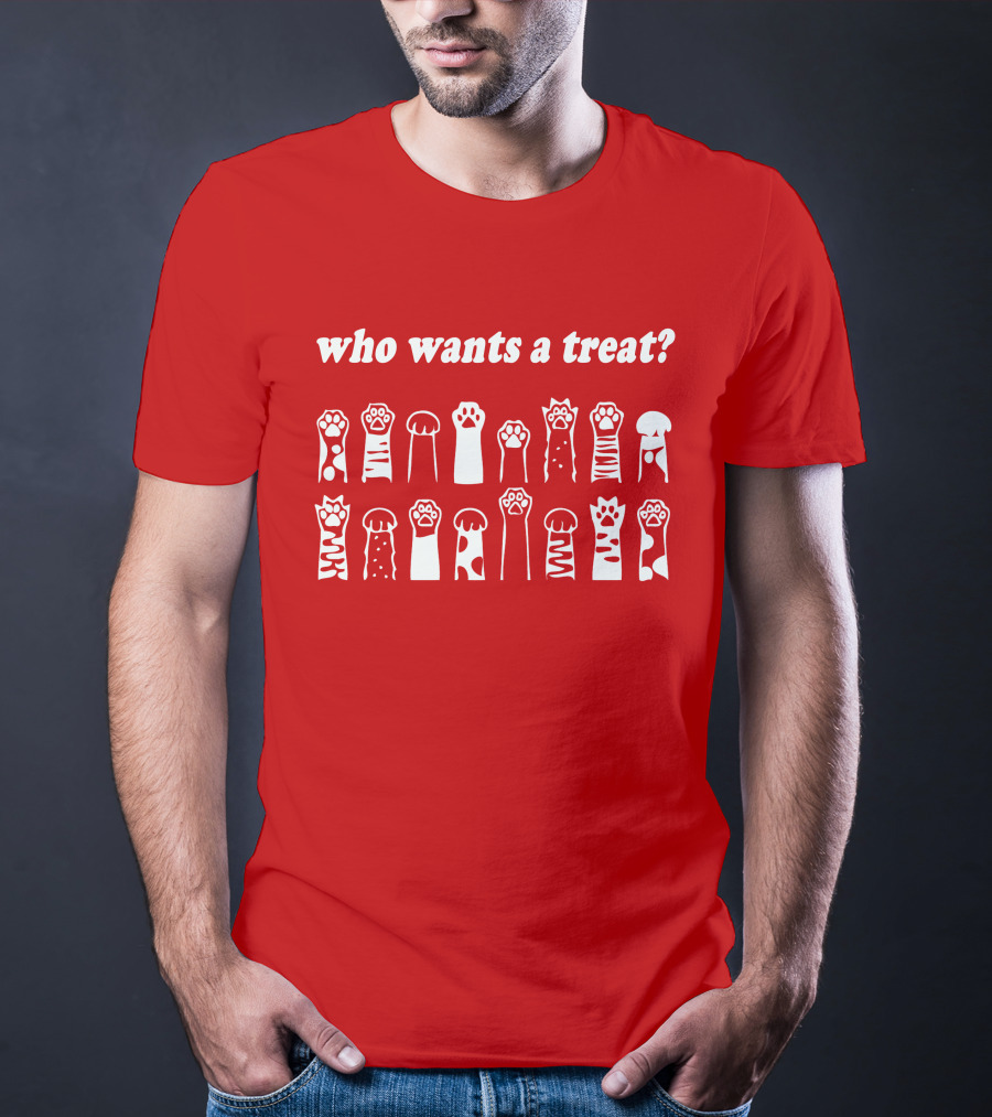 Who Wants A Treat Paws Up Animal Lovers T-Shirt