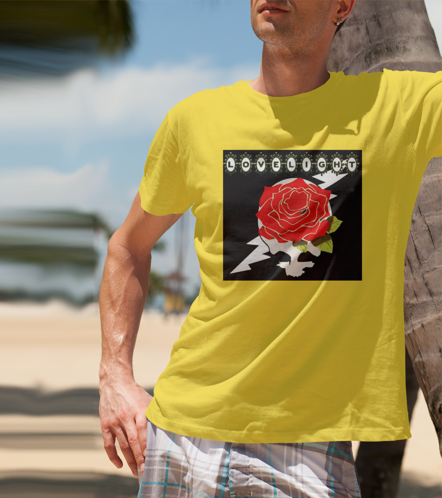 Lovelight Rose Skull With Lightning Bolt T-Shirt