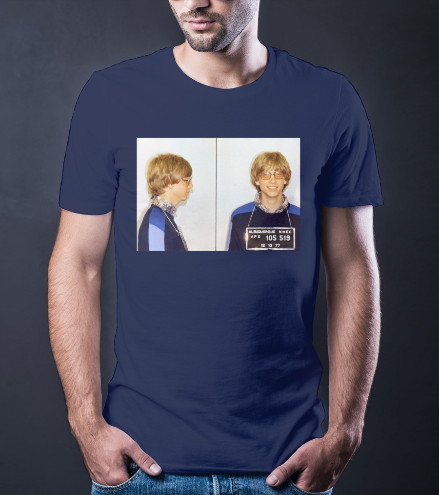 Bill Gates Albuquerque Mugshot 1977 T-Shirt