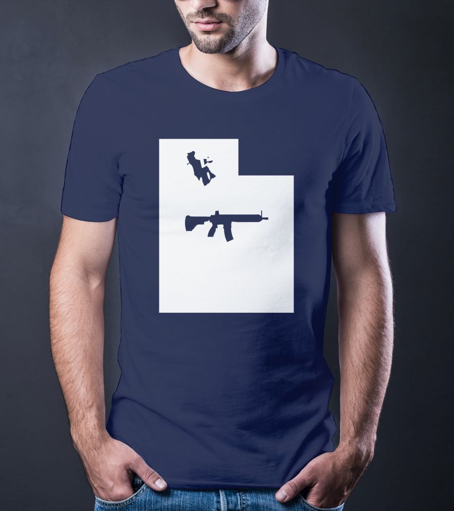 Keep Utah Tactical AR-15 Rifle And Skier In State T-Shirt