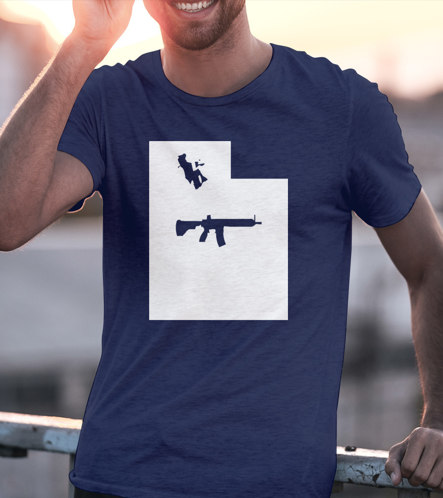 Keep Utah Tactical AR-15 Rifle And Skier In State T-Shirt