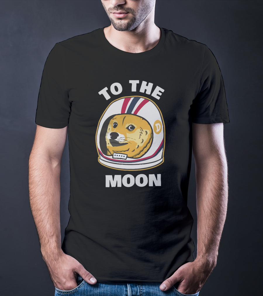 To The Moon Doge Astronaut Helmet T-Shirt