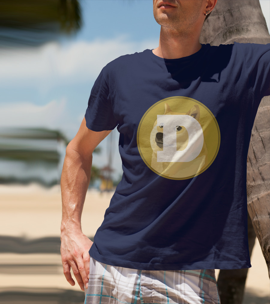 Dogecoin Dog Meme Cryptocurrency Icon D Letter T-Shirt