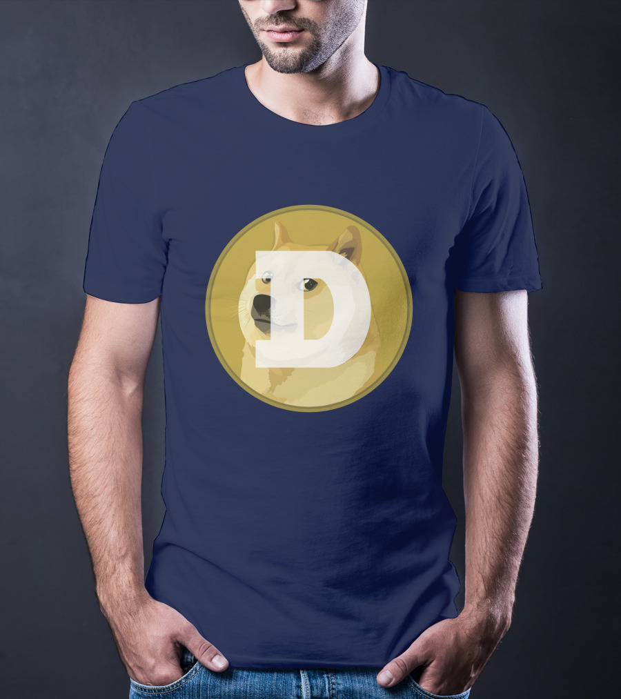 Dogecoin Dog Meme Cryptocurrency Icon D Letter T-Shirt