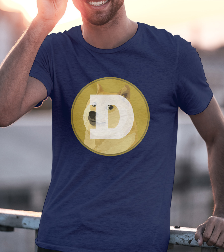 Dogecoin Dog Meme Cryptocurrency Icon D Letter T-Shirt