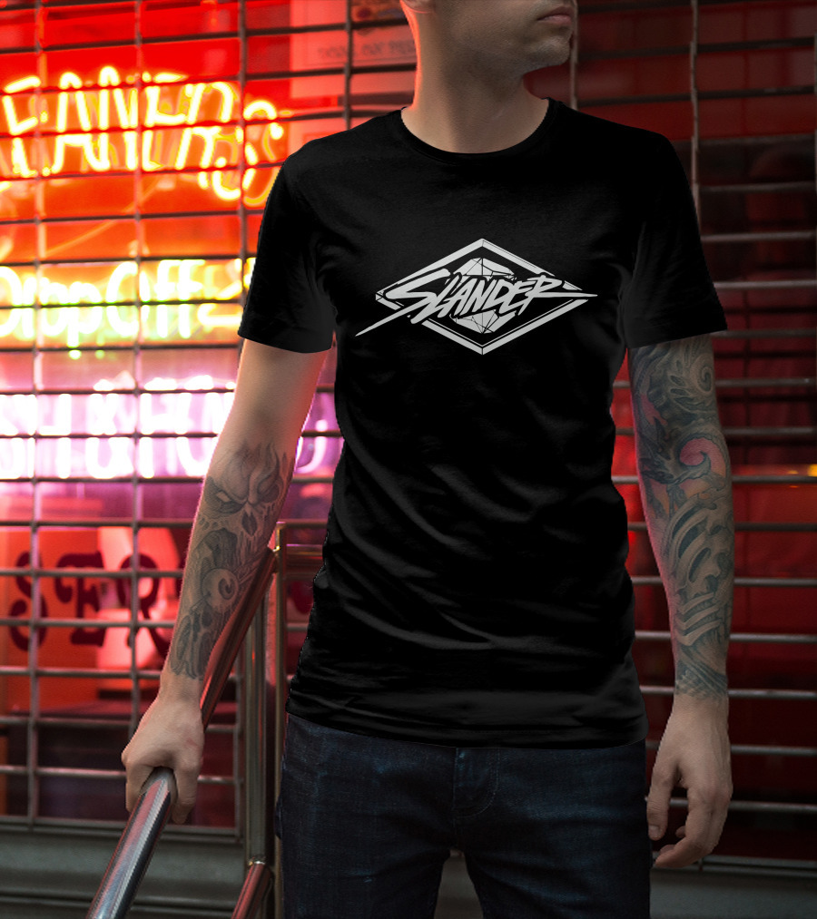 Slander Logo Diamond Shape White T-Shirt