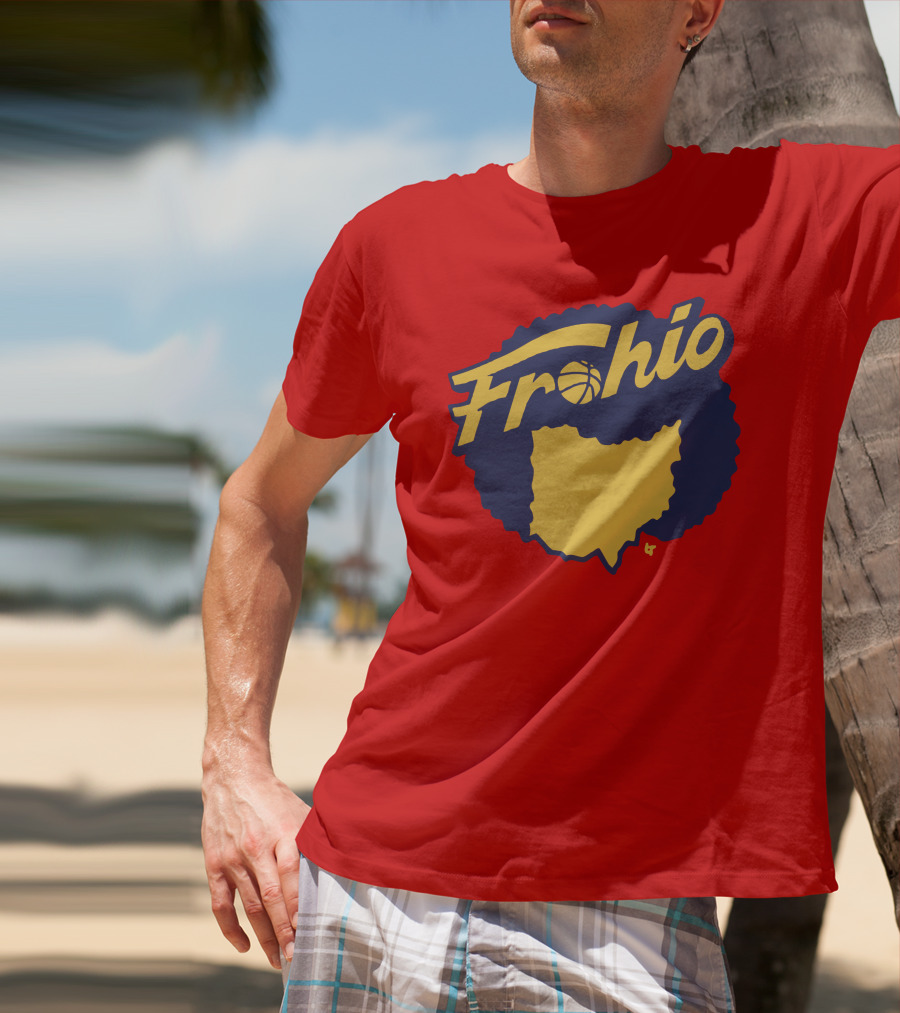 Frohio Ohio Basketball Map Silhouette Red T-Shirt