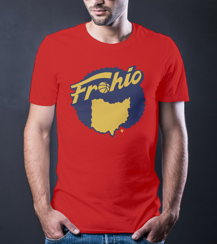 Frohio Ohio Basketball Map Silhouette Red T-Shirt