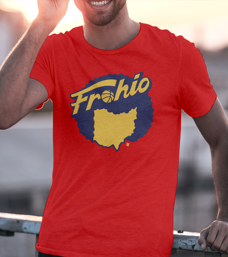 Frohio Ohio Basketball Map Silhouette Red T-Shirt