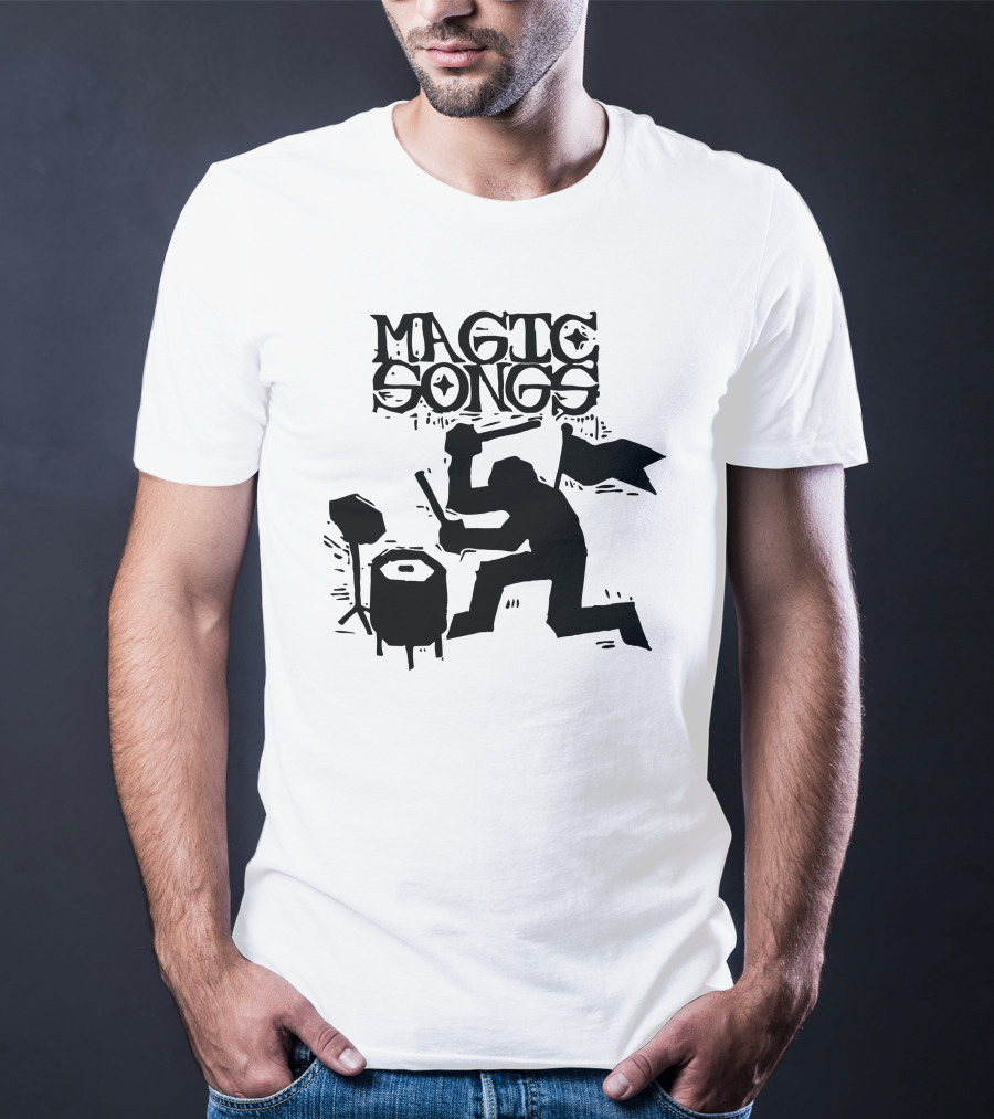 Magic Songs Drummer Silhouette In Action T-Shirt