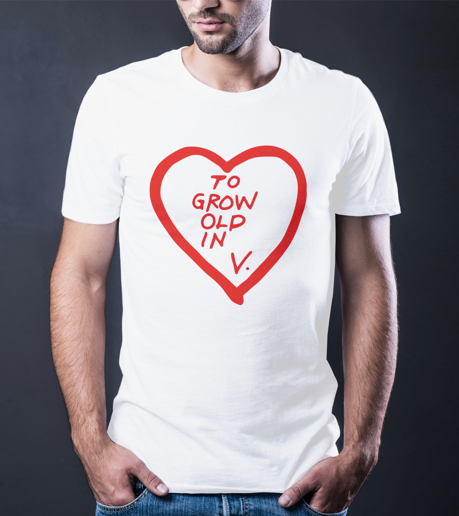 Wandavision To Grow Old In Love Red Heart Design V T-Shirt