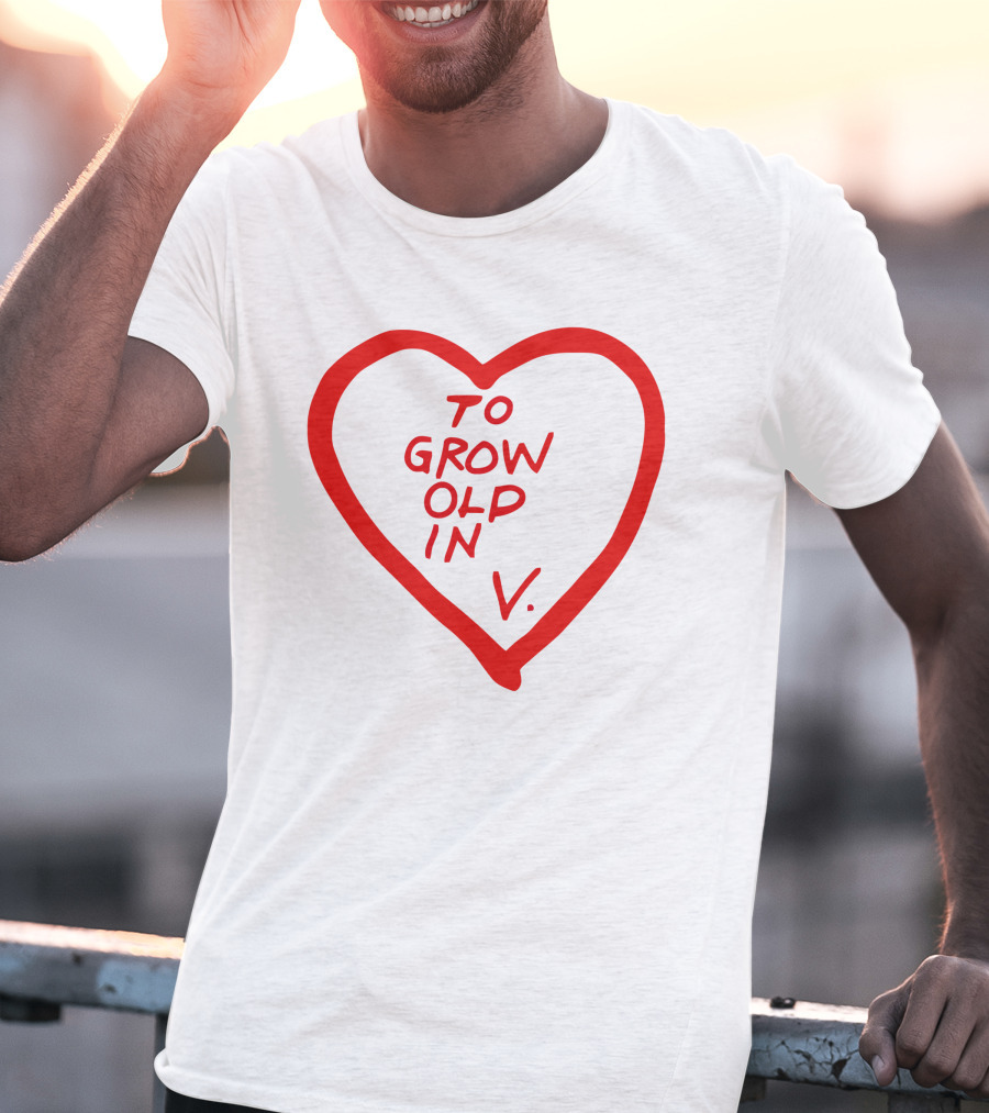 Wandavision To Grow Old In Love Red Heart Design V T-Shirt