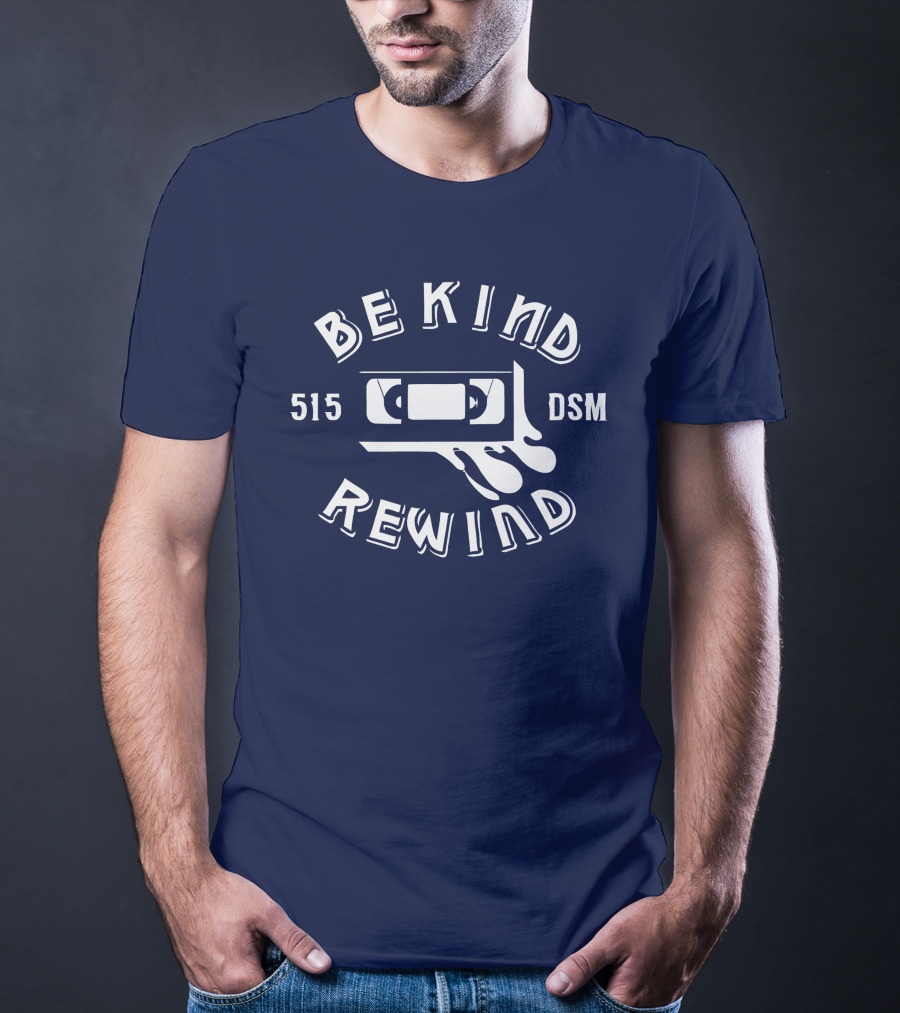 Be Kind Rewind 515 DSM VHS Tape Des Moines T-Shirt