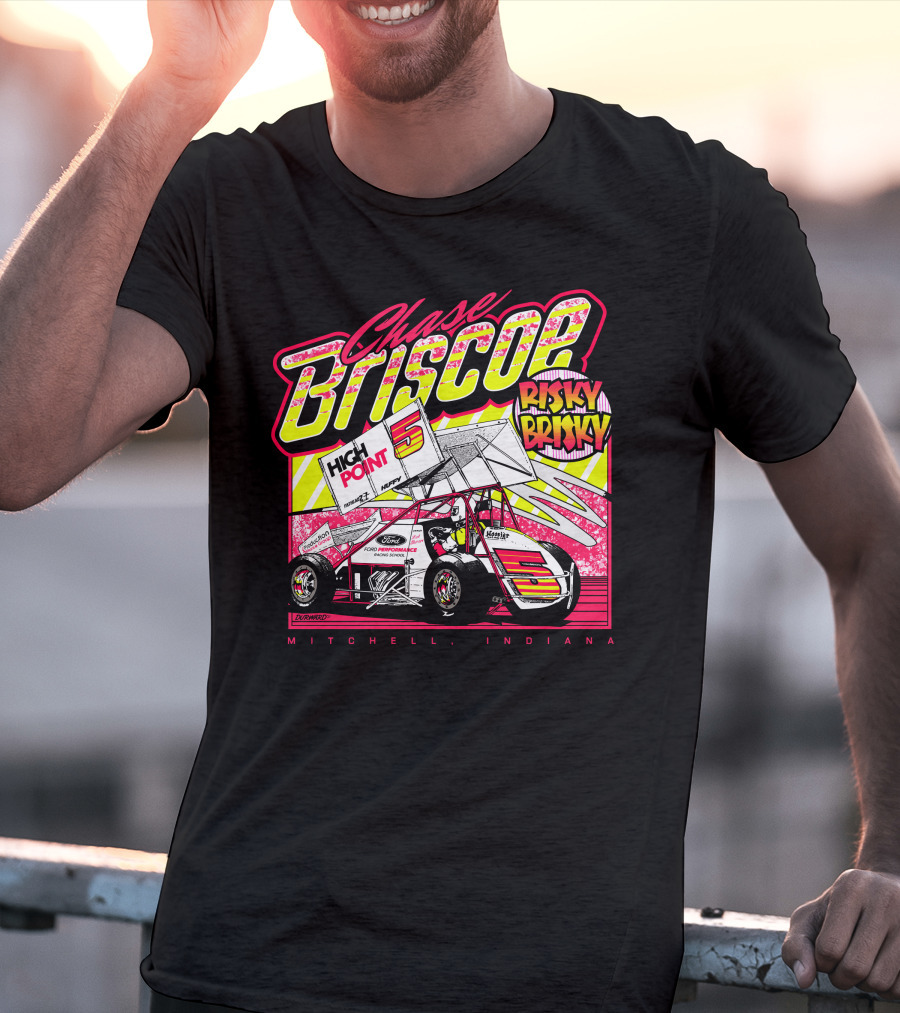 Chase Briscoe Risky Brisky High Point Racing Mitchell Indiana T-Shirt