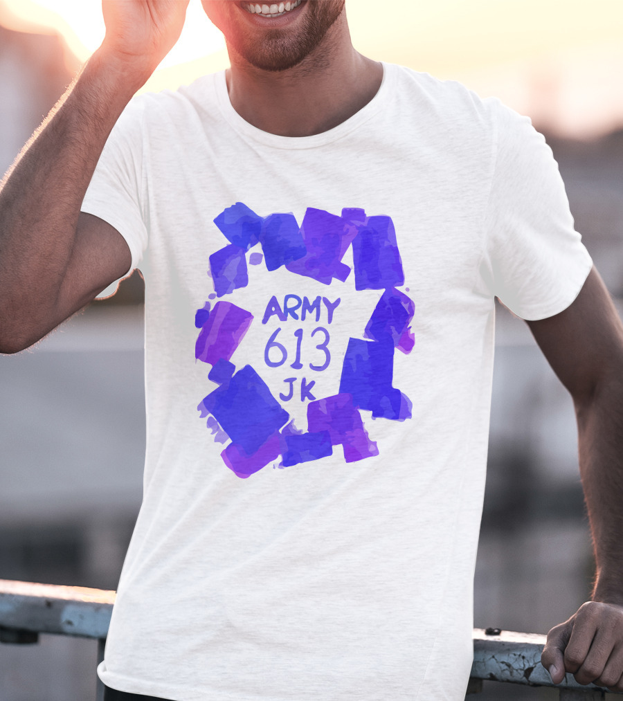 BTS ARMY 613 JK Purple Abstract T-Shirt