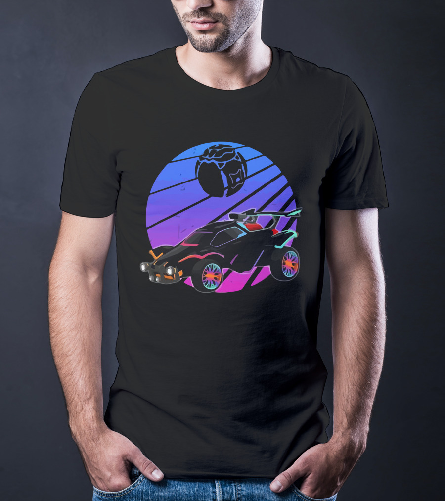 Rocket Soccer Car League Vibrant Distressed Gamer T-Shirt