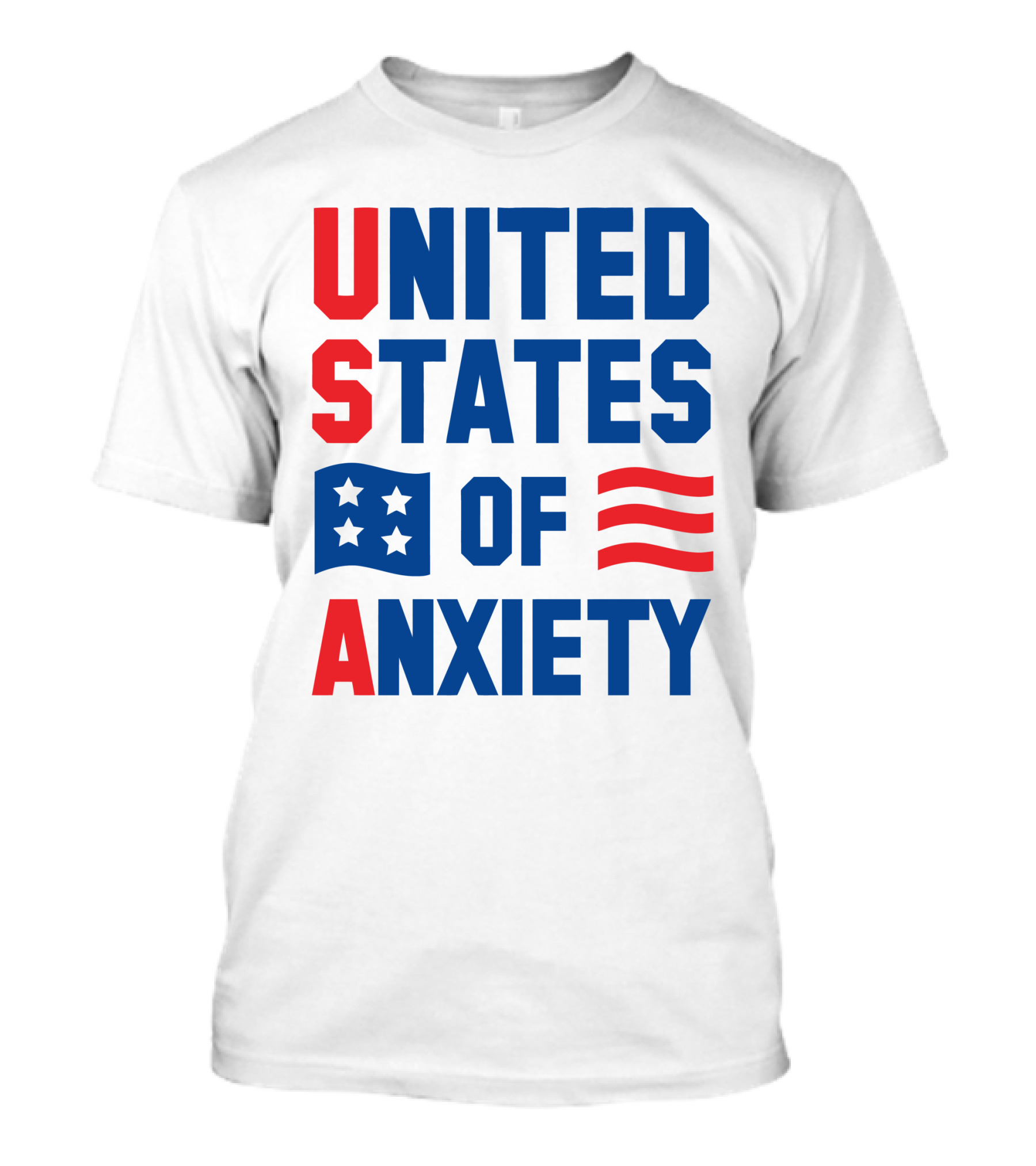 United States Of Anxiety USA Flag T-Shirt