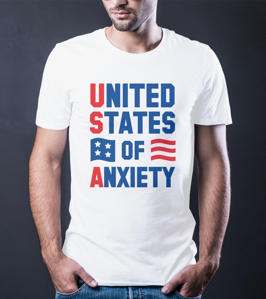 United States Of Anxiety USA Flag T-Shirt
