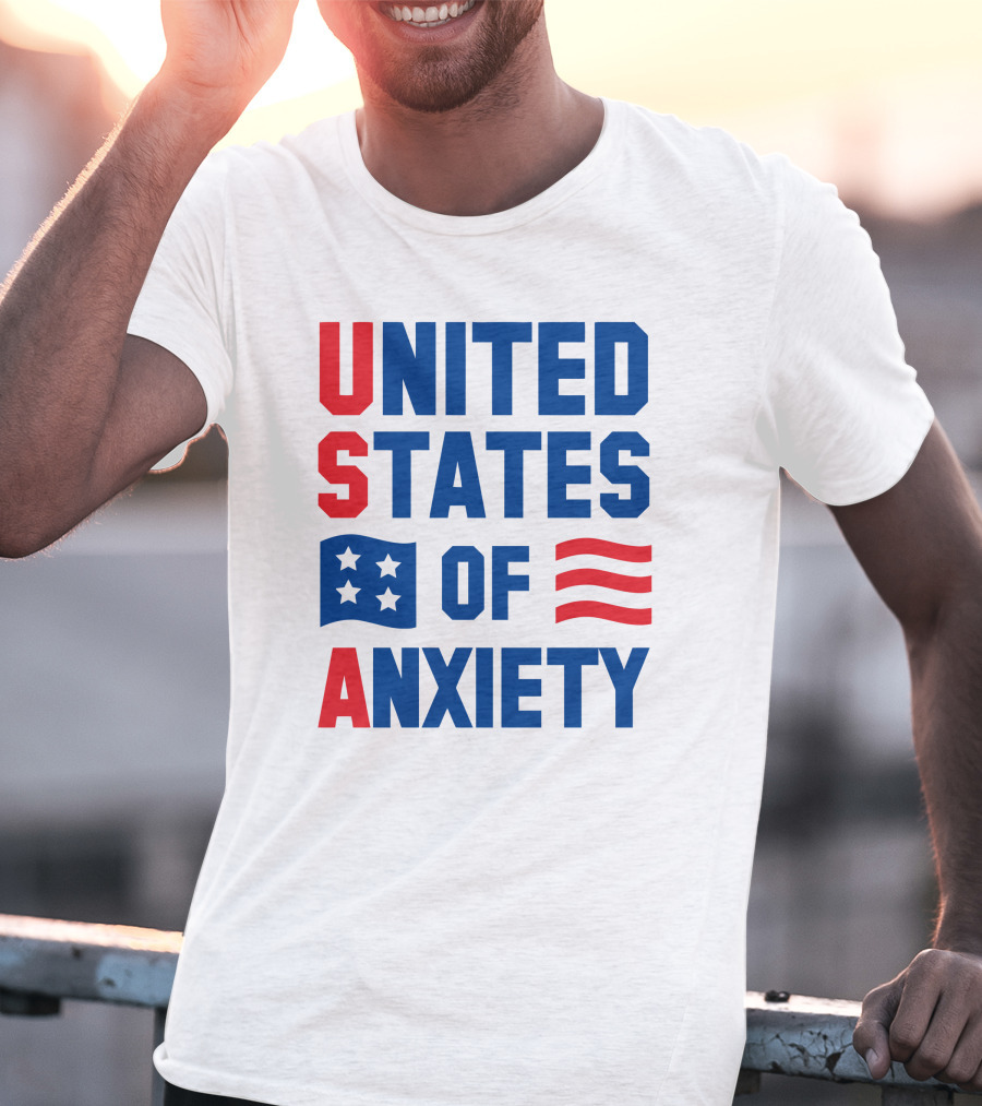 United States Of Anxiety USA Flag T-Shirt