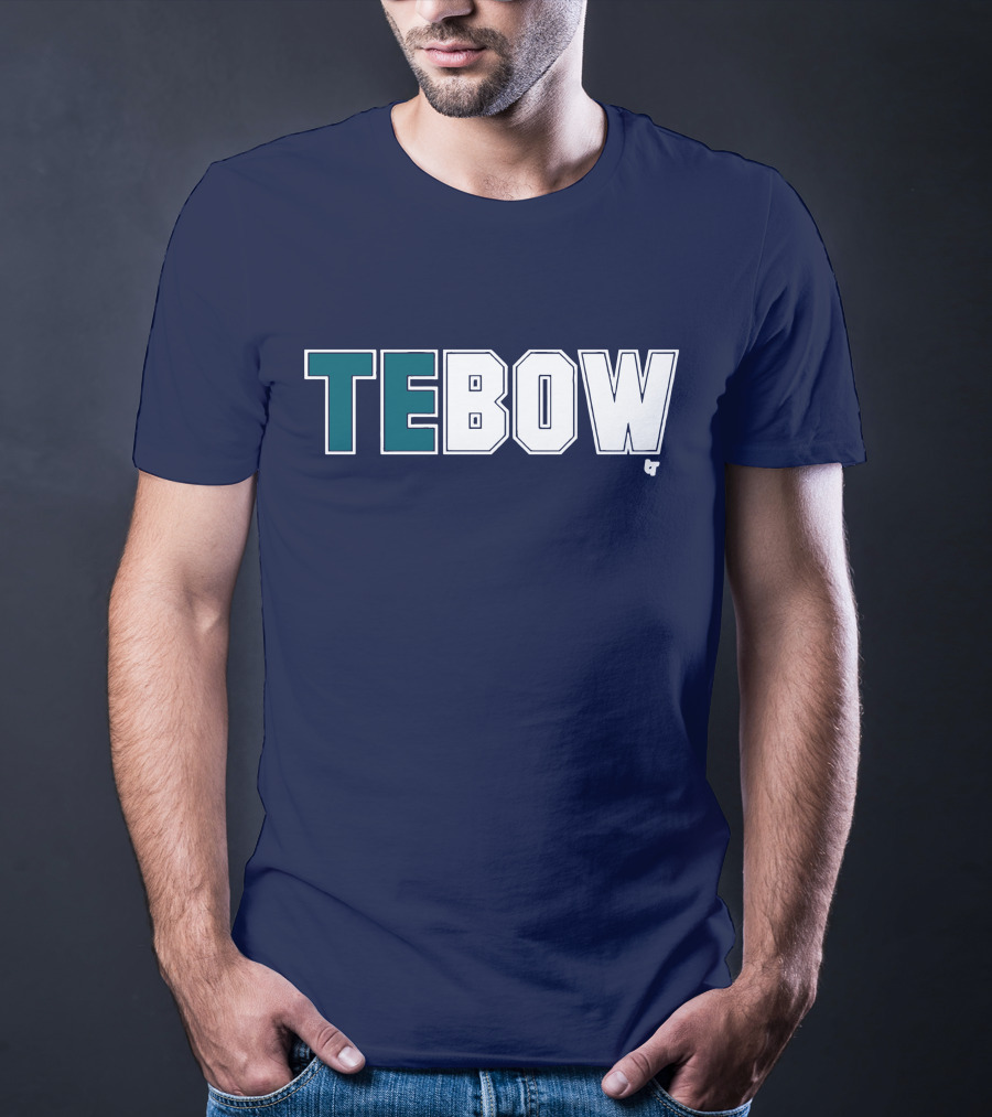 TEBOW Tim Tebow Dark Blue Block Lettering T-Shirt