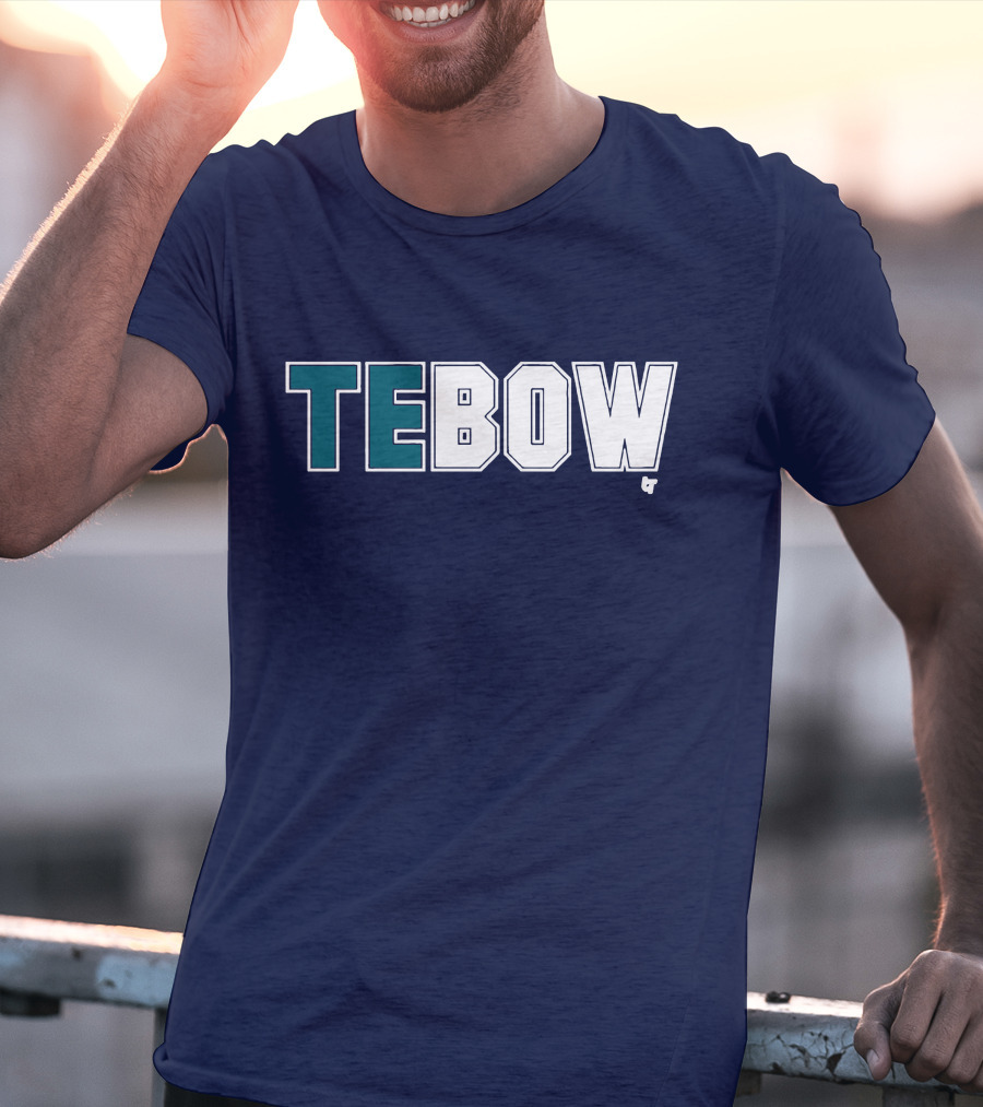 TEBOW Tim Tebow Dark Blue Block Lettering T-Shirt