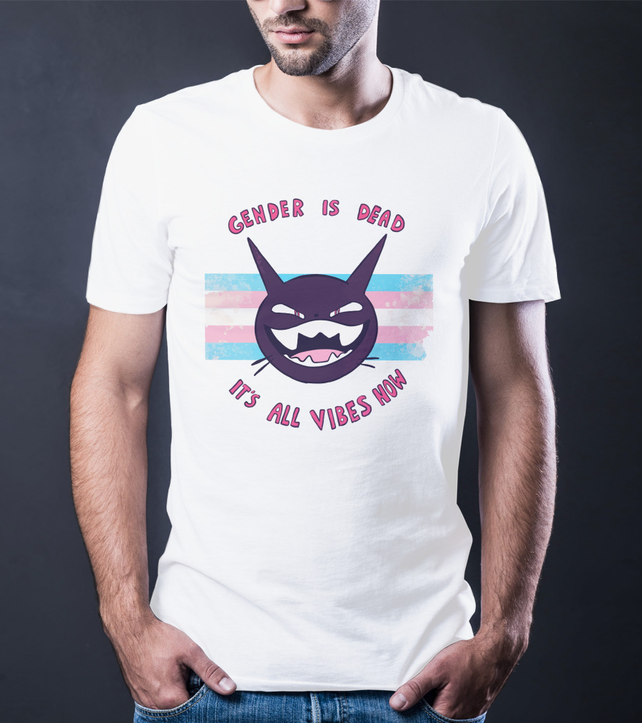 Gender Is Dead It's All Vibes Now Trans Flag Ghost Face T-Shirt