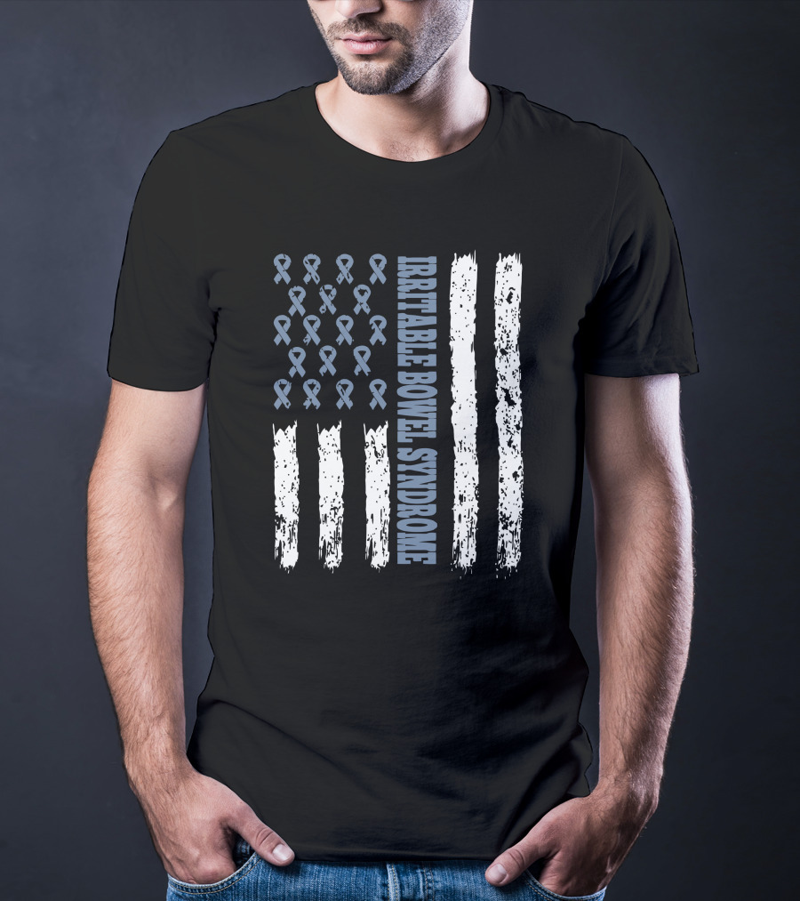 Irritable Bowel Syndrome Awareness Flag With Ribbons T-Shirt