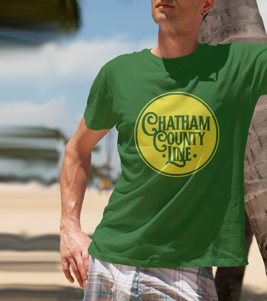 Chatham County Line Vintage Circle Logo On Green Background T-Shirt