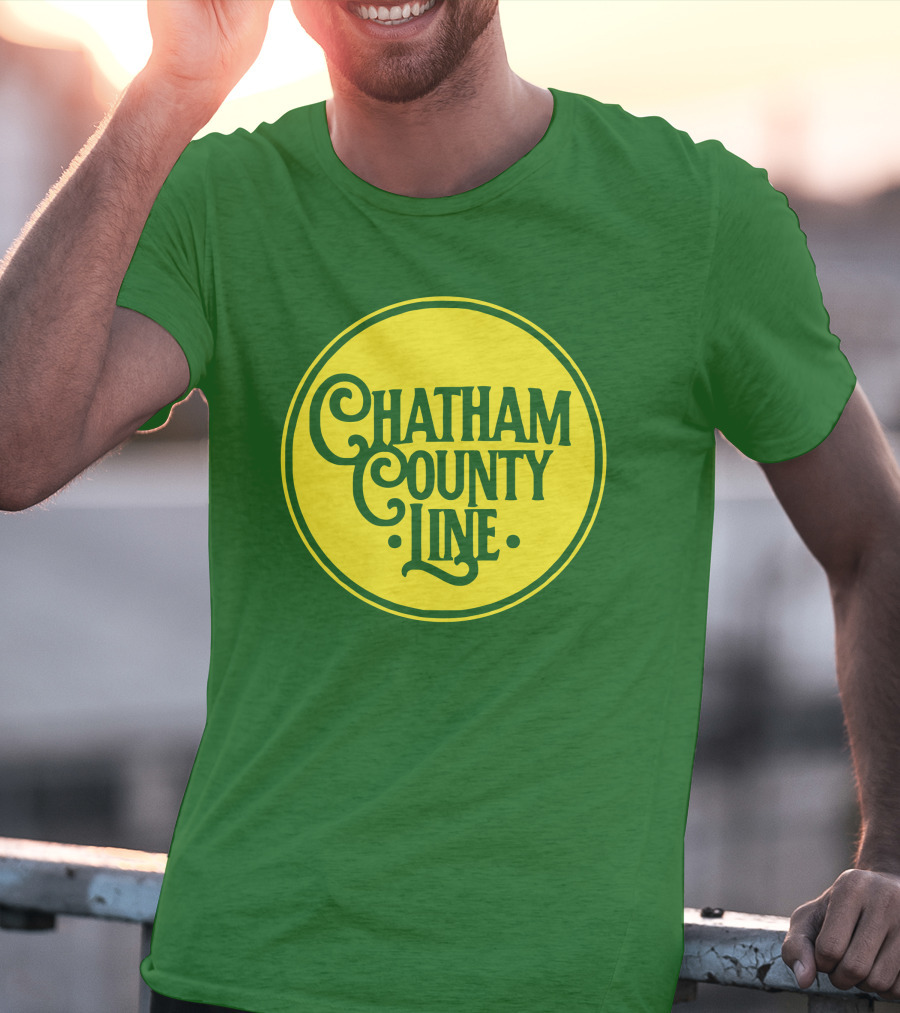 Chatham County Line Vintage Circle Logo On Green Background T-Shirt
