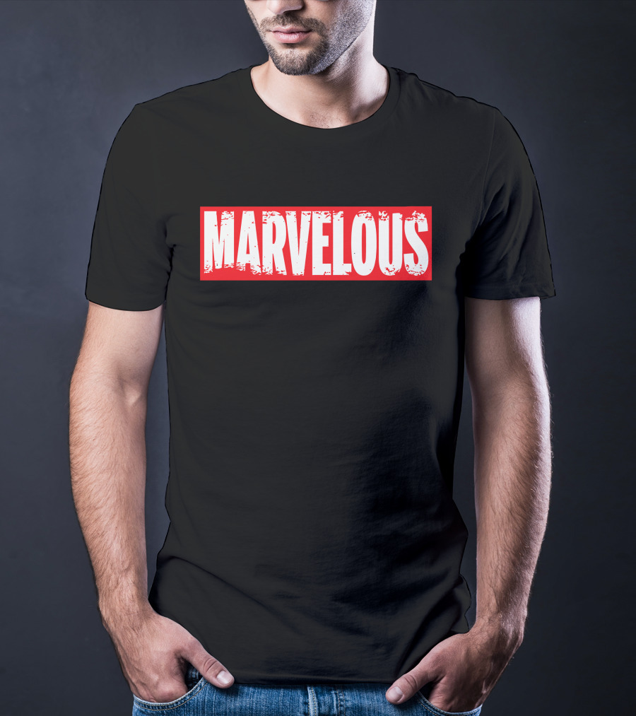 MARVELOUS Bold Red Block Lettering T-Shirt
