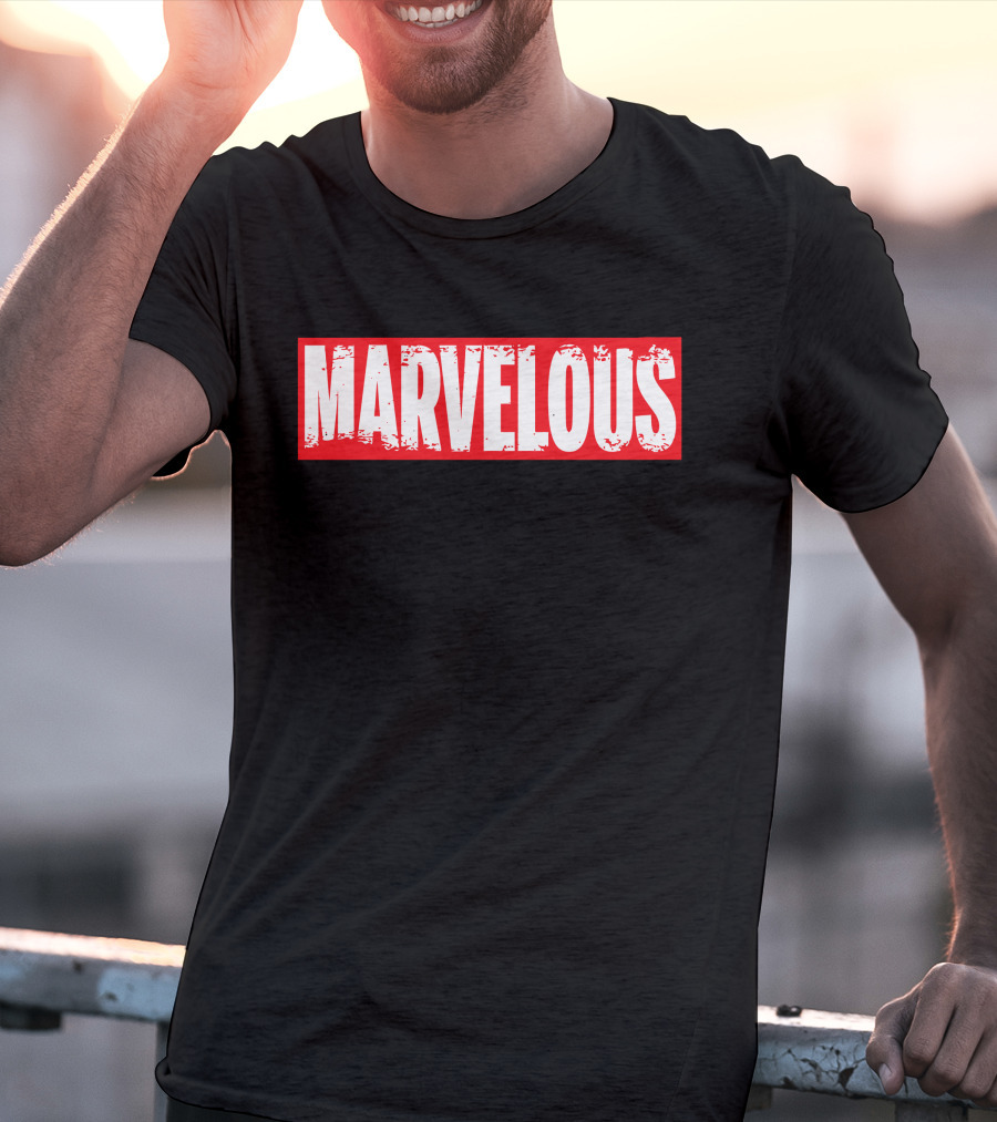MARVELOUS Bold Red Block Lettering T-Shirt