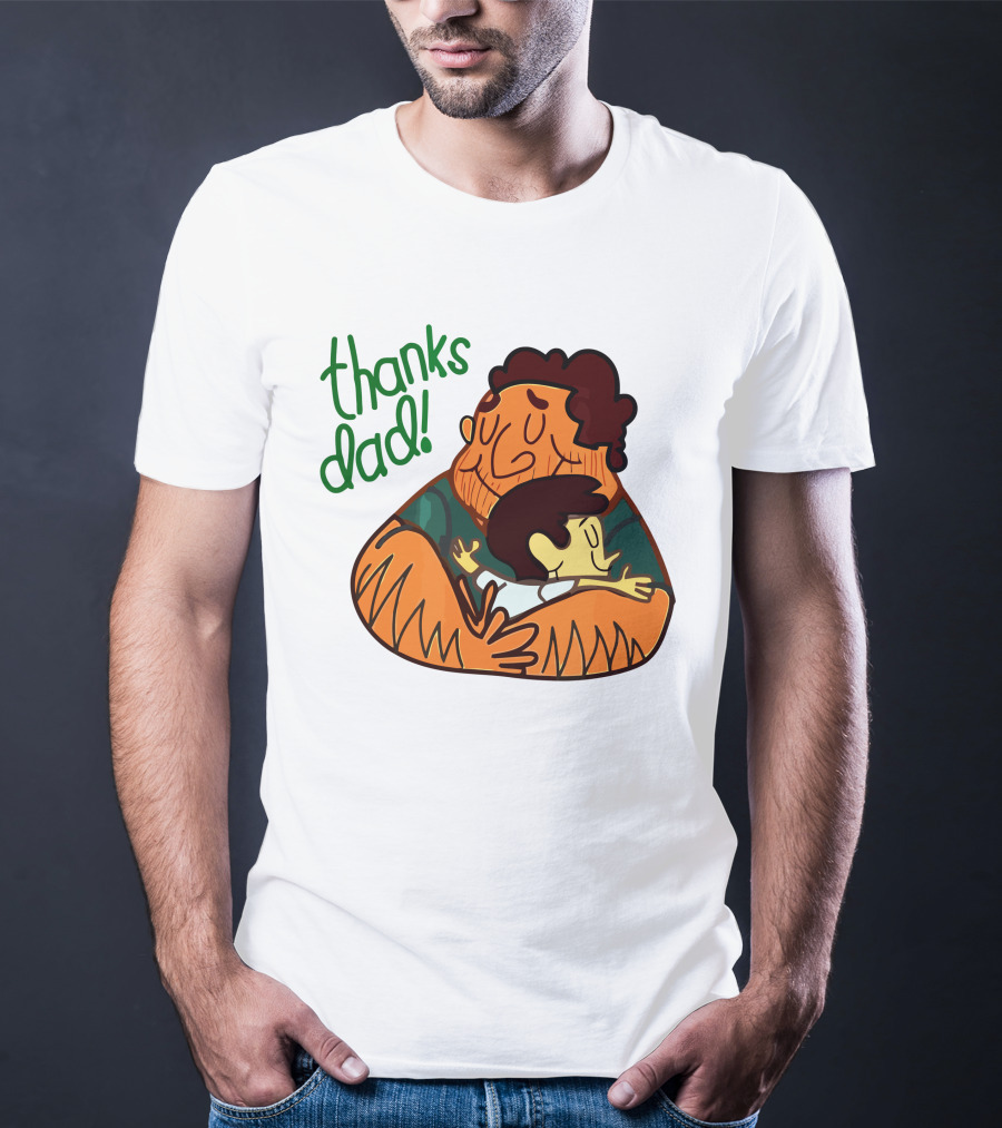 Thanks Dad Happy Hugging Dad And Child T-Shirt