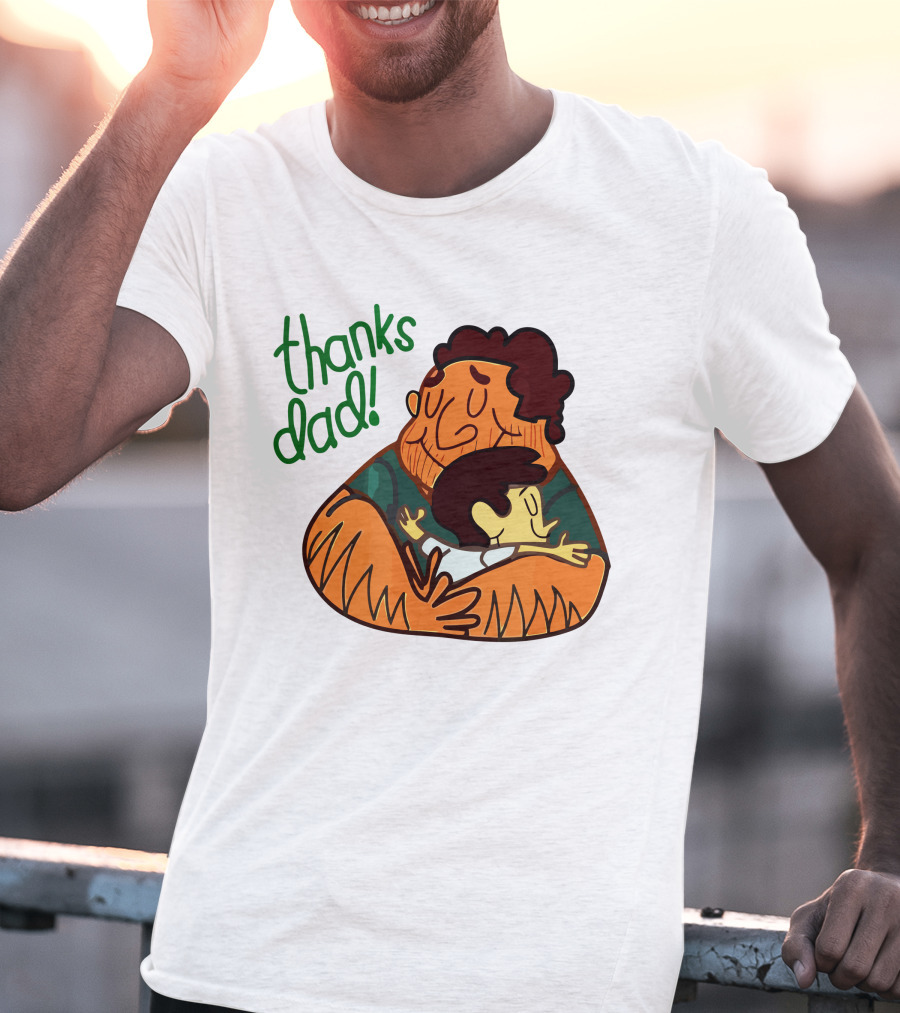 Thanks Dad Happy Hugging Dad And Child T-Shirt