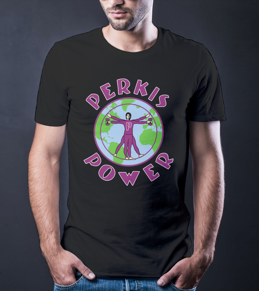 Perkis Power Camp Hope Fitness Icon With World Background T-Shirt