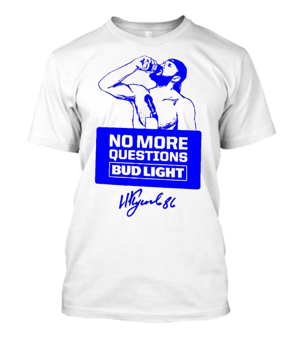 Nikita Kucherov No More Questions Bud Light 86 Logo Blue T-Shirt