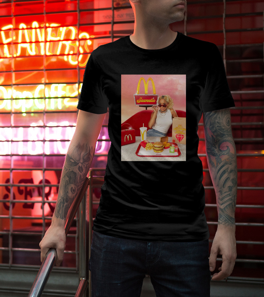 Saweetie Meal McDonald's Promo Featuring Iconic Branding And Menu Items T-Shirt