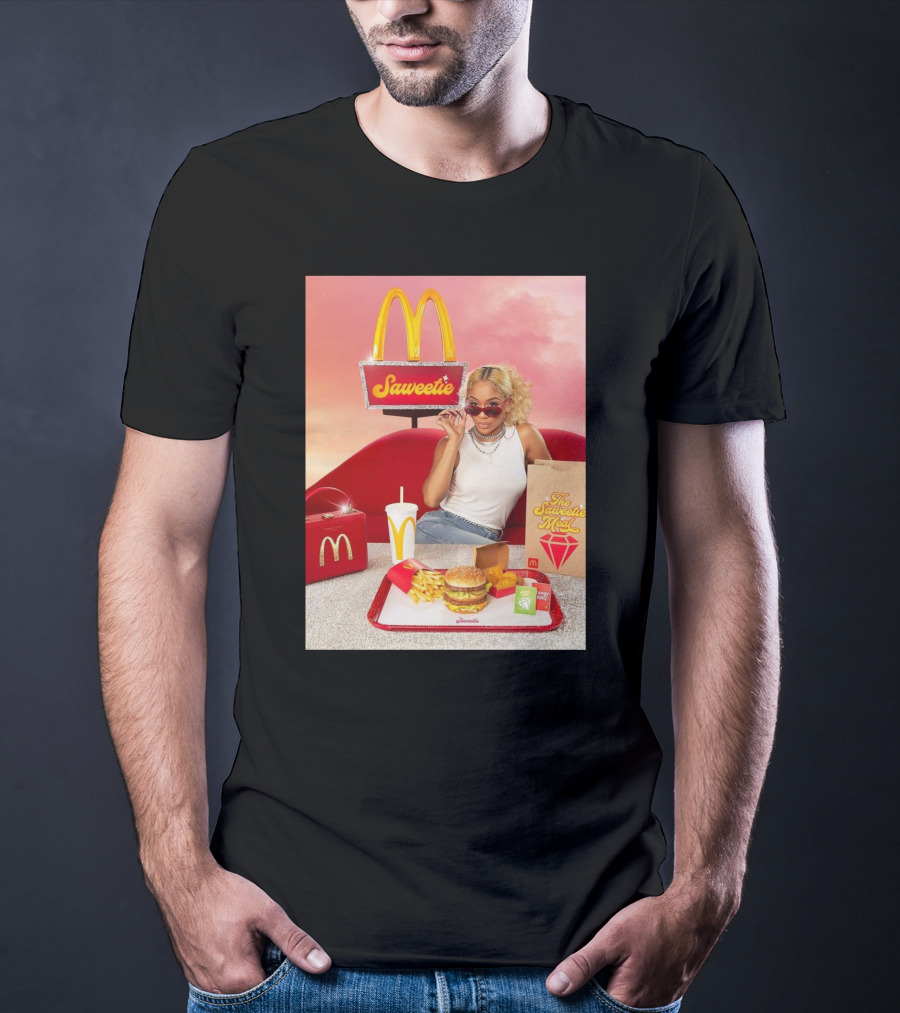 Saweetie Meal McDonald's Promo Featuring Iconic Branding And Menu Items T-Shirt