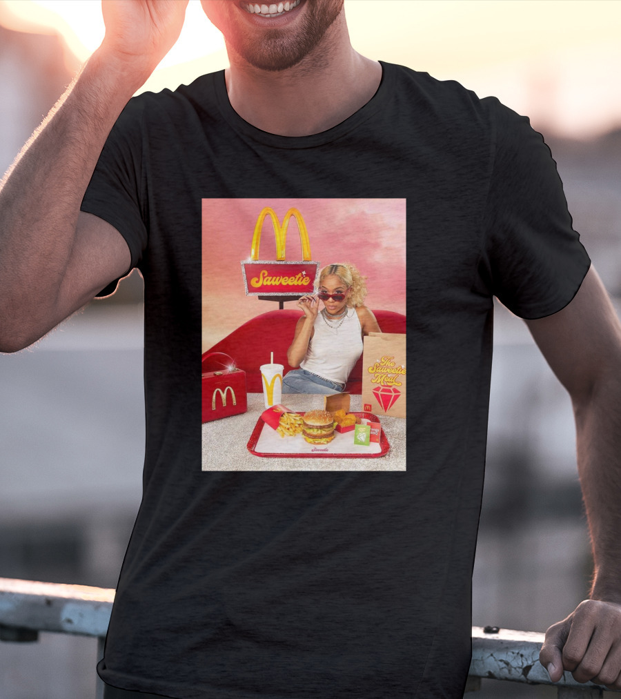Saweetie Meal McDonald's Promo Featuring Iconic Branding And Menu Items T-Shirt