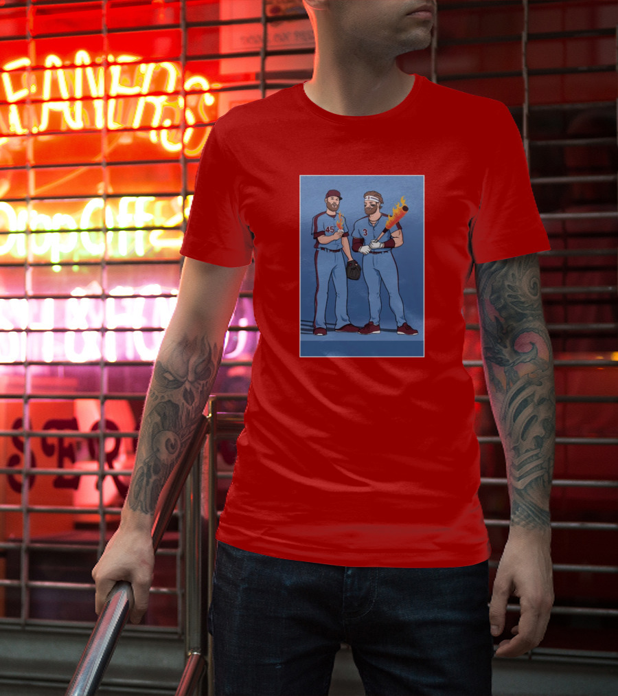 Bryce And Zack Flaming Baseball Bat T-Shirt