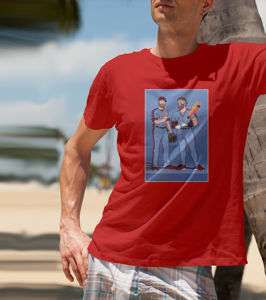 Bryce And Zack Flaming Baseball Bat T-Shirt