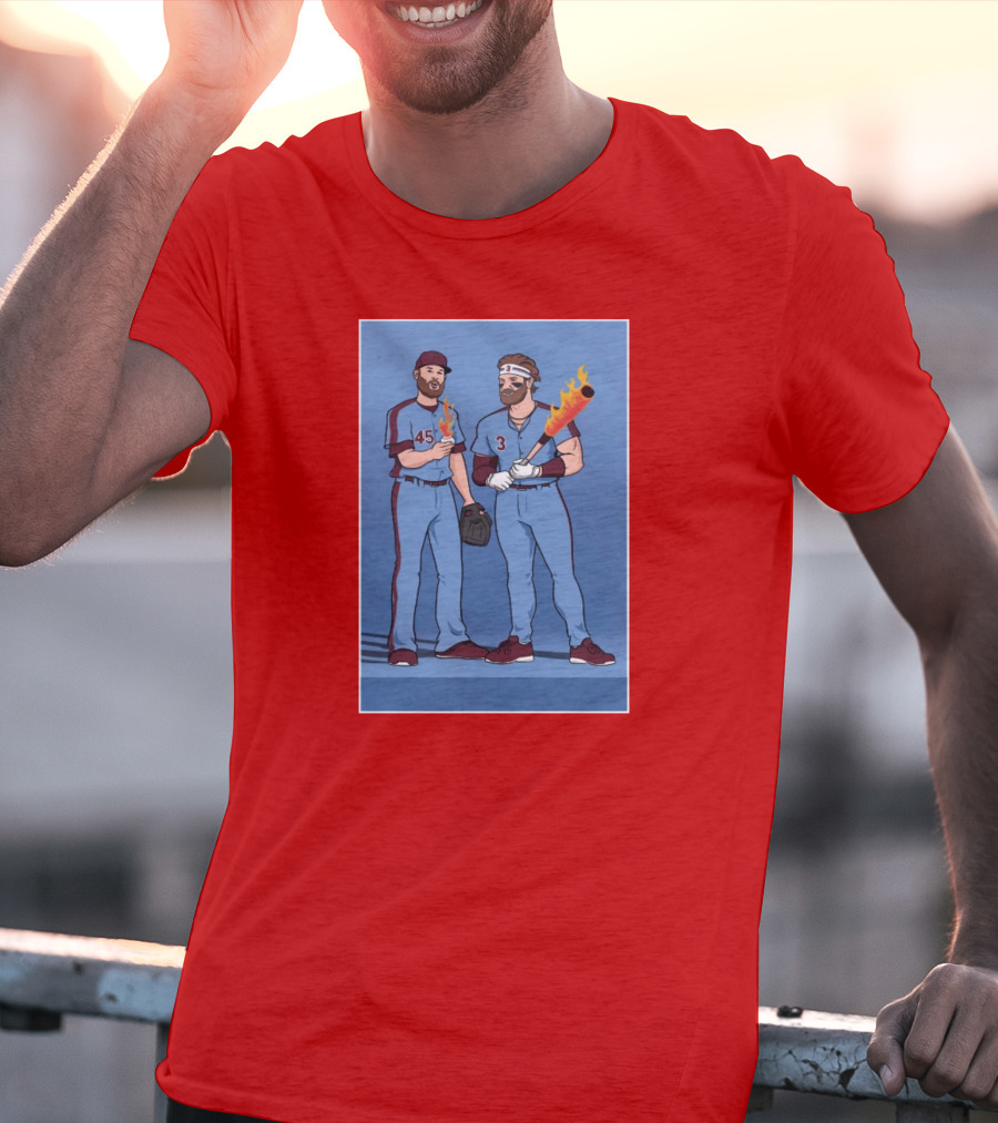 Bryce And Zack Flaming Baseball Bat T-Shirt