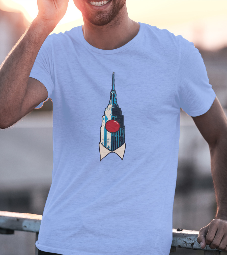 Dave Portnoy The Empire State Building Clown Shirt Blue Background T-Shirt