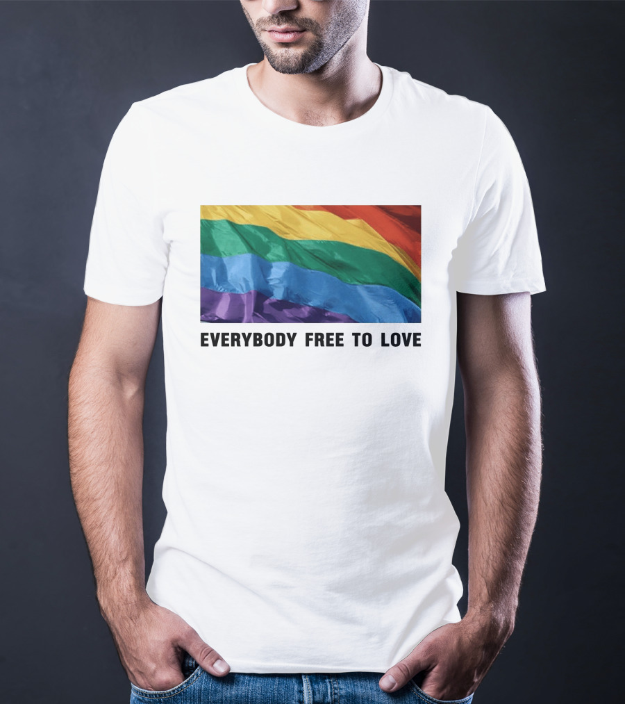 Everybody Free To Love Pride Rainbow Flag T-Shirt