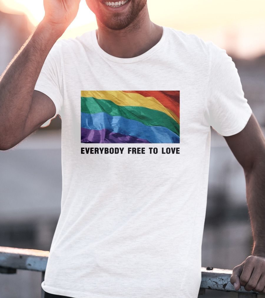 Everybody Free To Love Pride Rainbow Flag T-Shirt