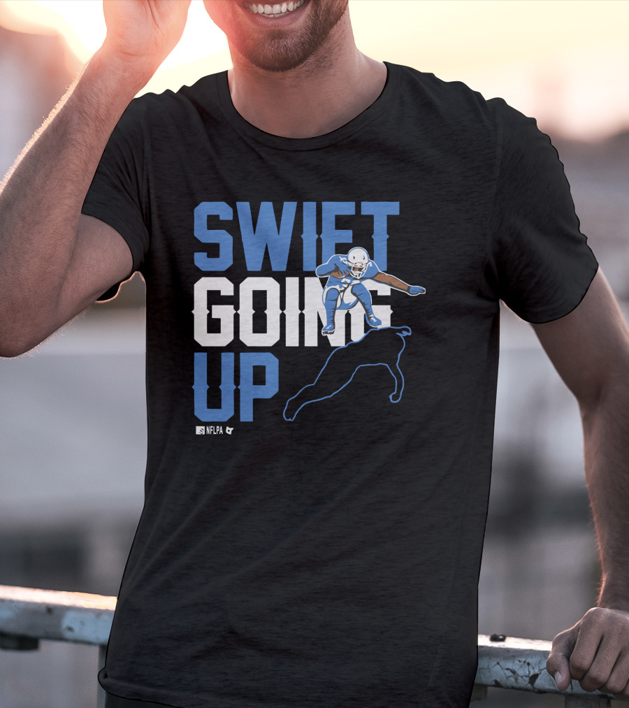 D'Andre Swift Going Up NFLPA Football Player Action T-Shirt